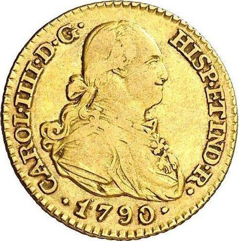 Avers 1 Escudo 1790 M MF - Goldmünze Wert - Spanien, Karl IV