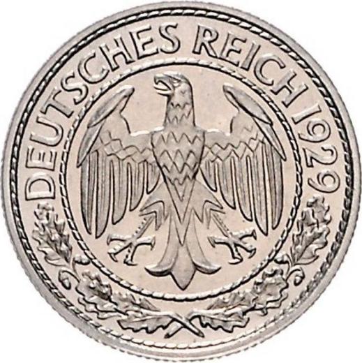 Аверс монеты - 50 рейхспфеннигов 1929 года A - цена  монеты - Германия, Bеймарская республика