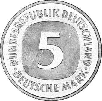 Anverso 5 marcos 1979 J - valor de la moneda  - Alemania, RFA