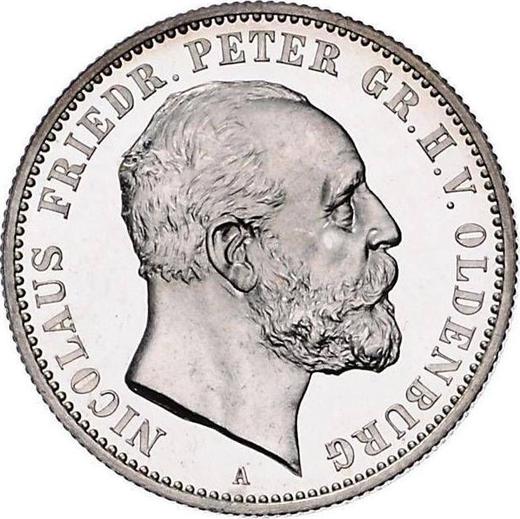 Аверс монеты - 2 марки 1891 года A "Ольденбург" - цена серебряной монеты - Германия, Германская Империя