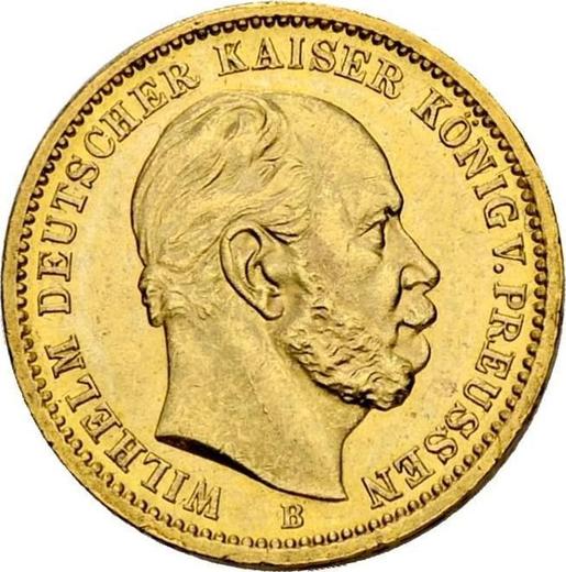 Аверс монеты - 20 марок 1872 года B "Пруссия" - цена золотой монеты - Германия, Германская Империя