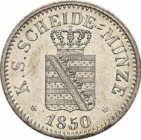 Аверс монеты - 1 новый грош 1850 года F - цена серебряной монеты - Саксония-Альбертина, Фридрих Август II