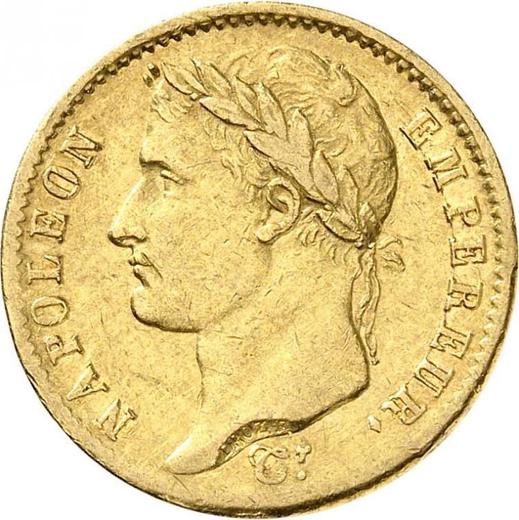 Awers monety - 20 franków 1808 W "Typ 1807-1808" Lille - Francja, Napoleon I