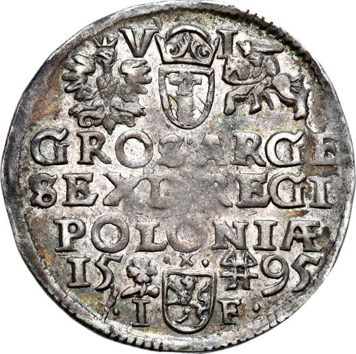 Реверс монеты - Шестак (6 грошей) 1595 года IF "Тип 1595-1603" - цена серебряной монеты - Польша, Сигизмунд III Ваза