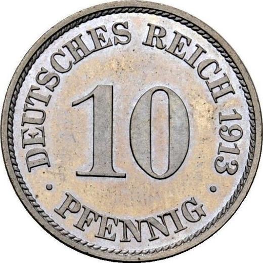 Anverso 10 Pfennige 1913 J "Tipo 1890-1916" - valor de la moneda  - Alemania, Imperio alemán