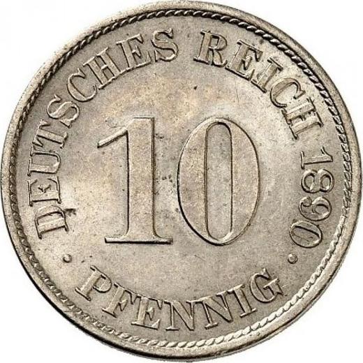 Аверс монеты - 10 пфеннигов 1890 года J "Тип 1890-1916" - цена  монеты - Германия, Германская Империя