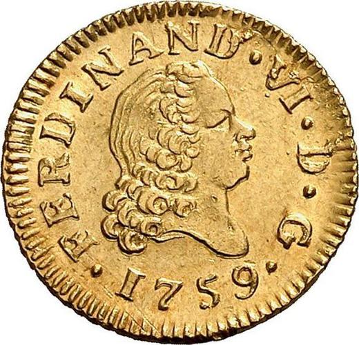 Awers monety - 1/2 escudo 1759 M JB - cena złotej monety - Hiszpania, Ferdynand VI