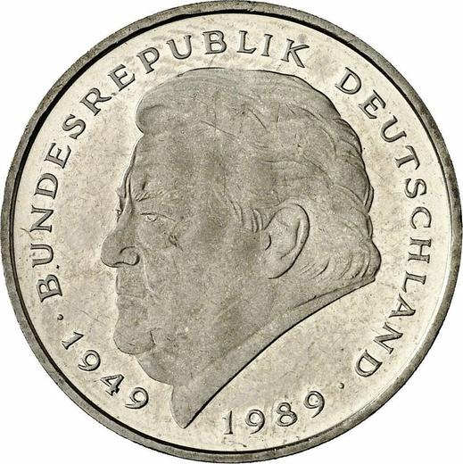 Obverse 2 Mark 1996 A "Franz Josef Strauss" -  Coin Value - Germany, FRG