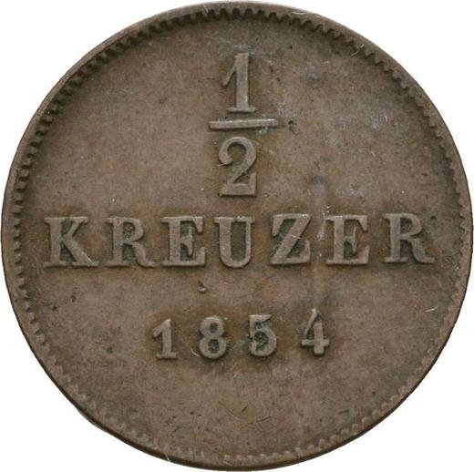Реверс монеты - 1/2 крейцера 1854 года "Тип 1840-1856" - цена  монеты - Вюртемберг, Вильгельм I
