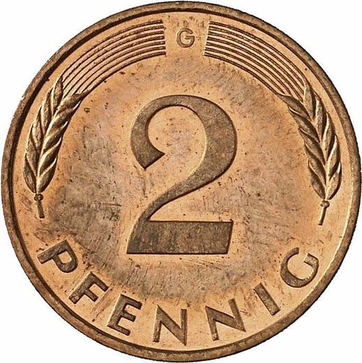 Anverso 2 Pfennige 1995 G - valor de la moneda  - Alemania, RFA
