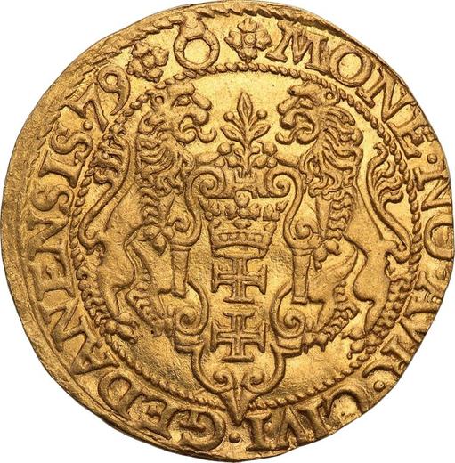 Реверс монеты - Дукат 1579 года "Гданьск" - цена золотой монеты - Польша, Стефан Баторий