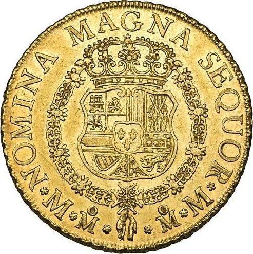 Реверс монеты - 8 эскудо 1758 года Mo MM - цена золотой монеты - Мексика, Фердинанд VI