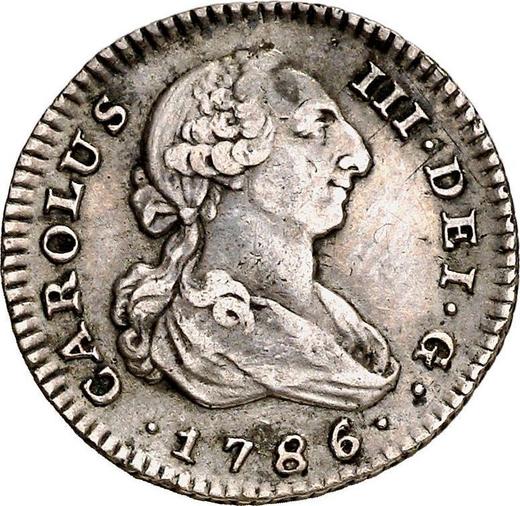 Awers monety - 1 real 1786 M DV - cena srebrnej monety - Hiszpania, Karol III