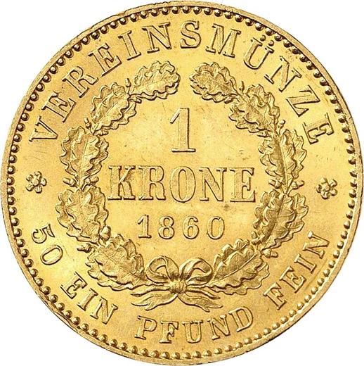 Reverso 1 corona 1860 A - valor de la moneda de oro - Prusia, Federico Guillermo IV