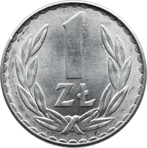 Реверс монеты - 1 злотый 1976 года - цена  монеты - Польша, Народная Республика