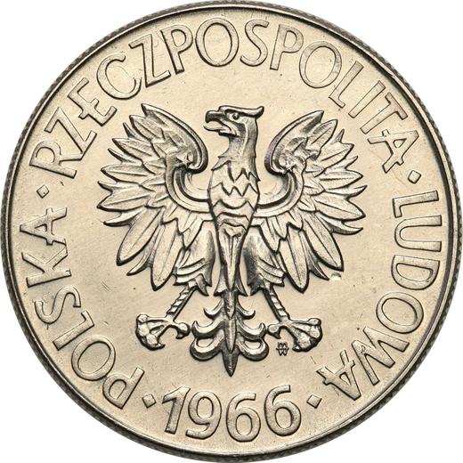 Anverso Pruebas 10 eslotis 1966 MW "Bicentenario de la muerte de Tadeusz Kościuszko" Níquel - valor de la moneda  - Polonia, República Popular