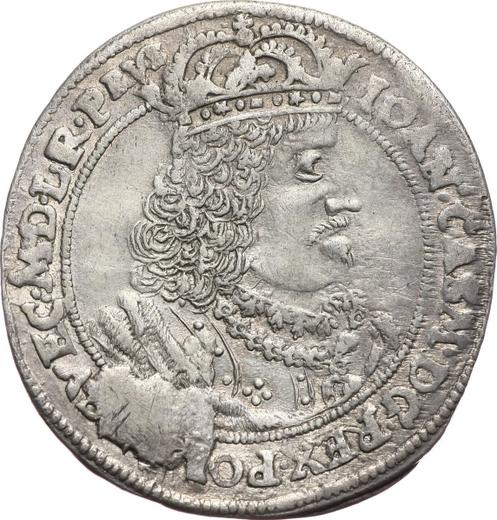 Аверс монеты - Орт (18 грошей) 1655 года HDL "Торунь" - цена серебряной монеты - Польша, Ян II Казимир