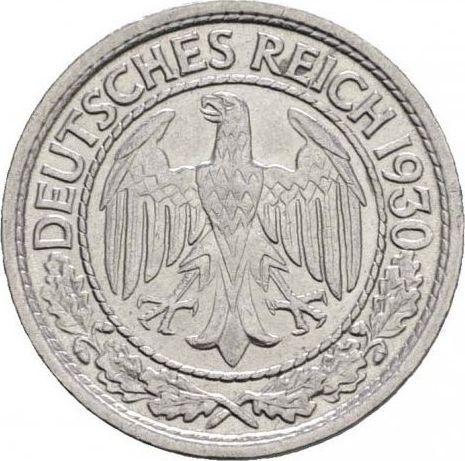 Аверс монеты - 50 рейхспфеннигов 1930 года F - цена  монеты - Германия, Bеймарская республика