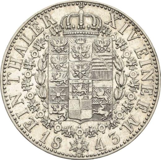 Реверс монеты - Талер 1843 года A - цена серебряной монеты - Пруссия, Фридрих Вильгельм IV