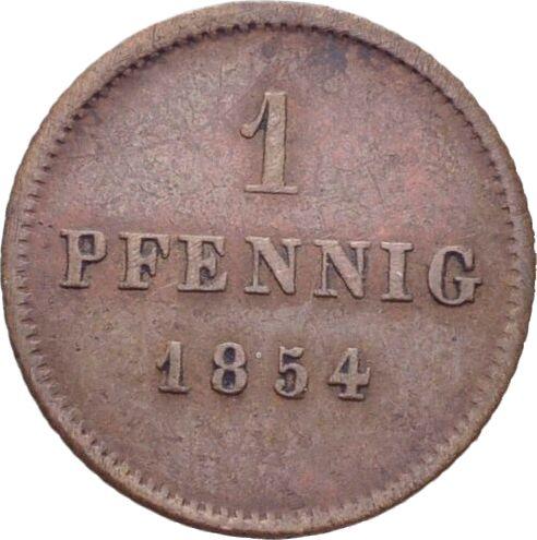 Реверс монеты - 1 пфенниг 1854 года - цена  монеты - Бавария, Максимилиан II