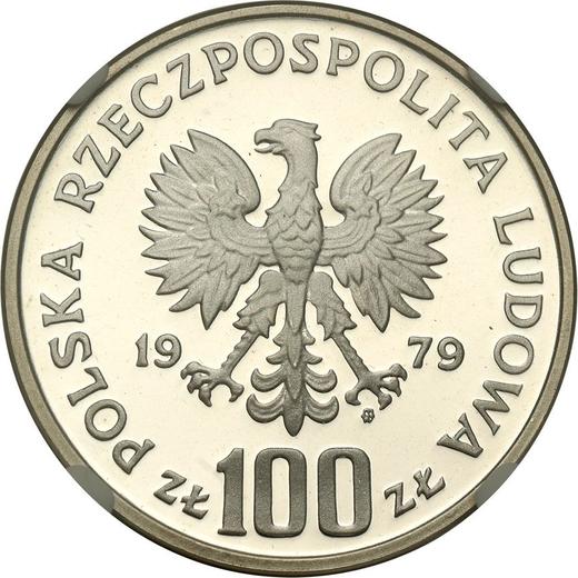 Anverso 100 eslotis 1979 MW "Rebeco" Plata - valor de la moneda de plata - Polonia, República Popular