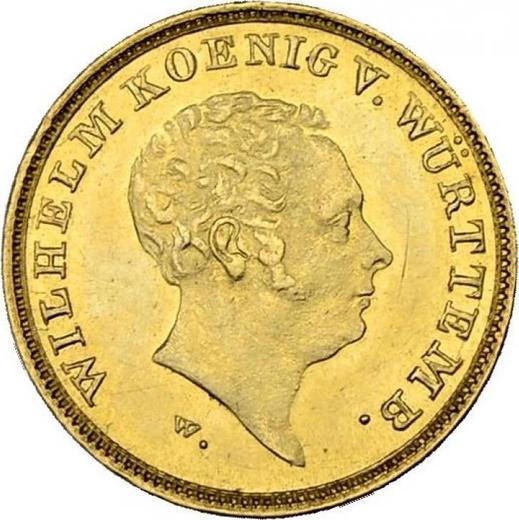 Аверс монеты - 5 гульденов 1825 года W - цена золотой монеты - Вюртемберг, Вильгельм I