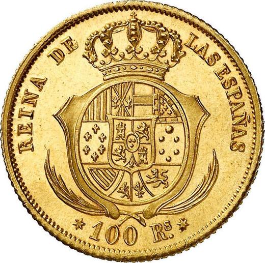 Реверс монеты - 100 реалов 1851 года "Тип 1851-1855" Шестиконечные звёзды - цена золотой монеты - Испания, Изабелла II