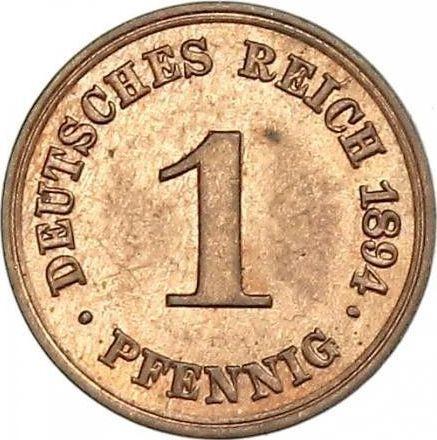 Obverse 1 Pfennig 1894 F "Type 1890-1916" -  Coin Value - Germany, German Empire