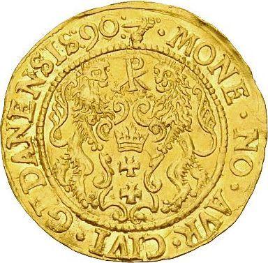 Реверс монеты - Дукат 1590 года "Гданьск" - цена золотой монеты - Польша, Сигизмунд III Ваза
