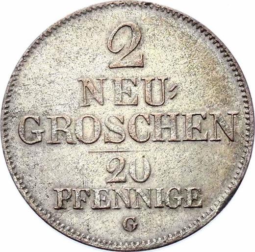 Reverso 2 nuevos groszy 1842 G - valor de la moneda de plata - Sajonia, Federico Augusto II