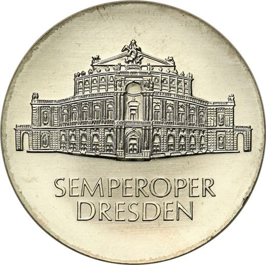 Anverso 10 marcos 1985 A "Ópera de Semper en Dresde" - valor de la moneda de plata - Alemania, República Democrática Alemana (RDA)