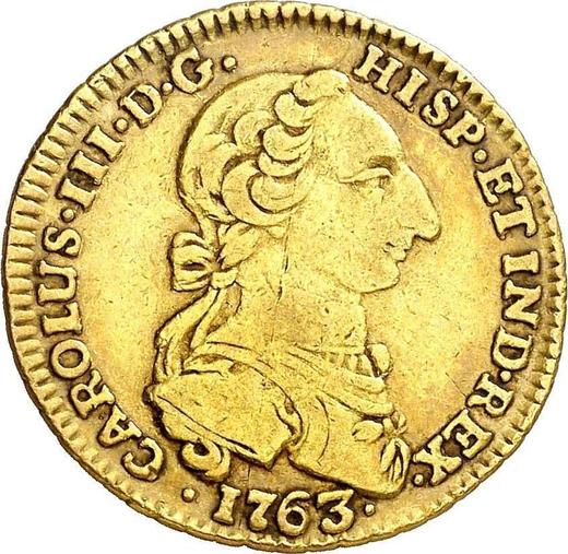 Awers monety - 2 escudo 1763 NR JV "Typ 1762-1771" - cena złotej monety - Kolumbia, Karol III