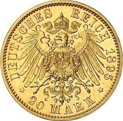 Reverso 20 marcos 1895 A "Sajonia-Coburgo y Gotha" - valor de la moneda de oro - Alemania, Imperio alemán