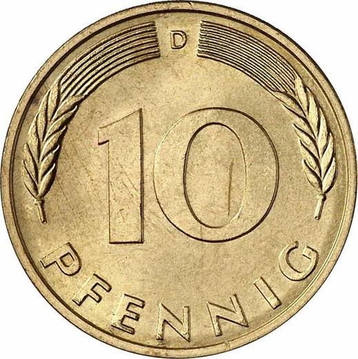 Аверс монеты - 10 пфеннигов 1980 года D - цена  монеты - Германия, ФРГ