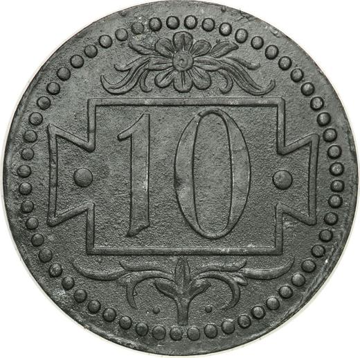 Rewers monety - 10 fenigów 1920 "Mała "10"" - cena  monety - Polska, Wolne Miasto Gdańsk