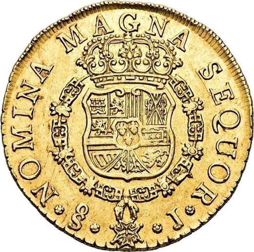 Реверс монеты - 8 эскудо 1751 года So J - цена золотой монеты - Чили, Фердинанд VI