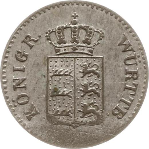 Anverso 1 Kreuzer 1849 - valor de la moneda de plata - Wurtemberg, Guillermo I