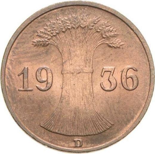 Rewers monety - 1 reichspfennig 1936 D - cena  monety - Niemcy, Republika Weimarska