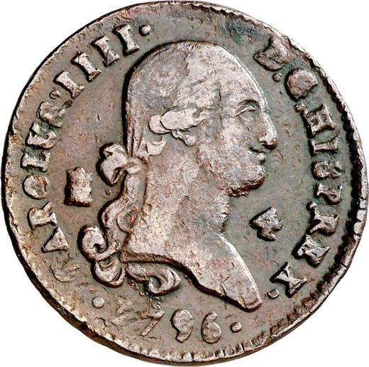 Аверс монеты - 4 мараведи 1796 года - цена  монеты - Испания, Карл IV