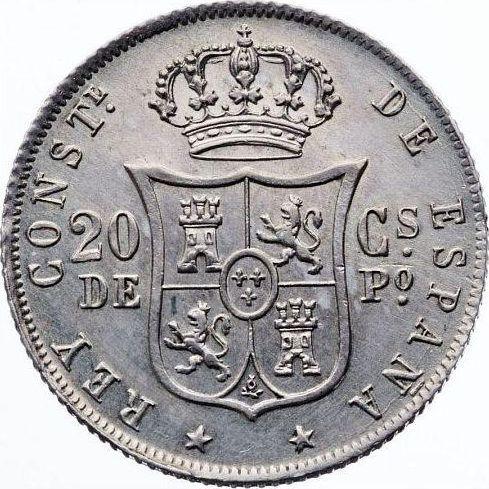 Rewers monety - 20 centavos 1880 - cena srebrnej monety - Filipiny, Alfons XII
