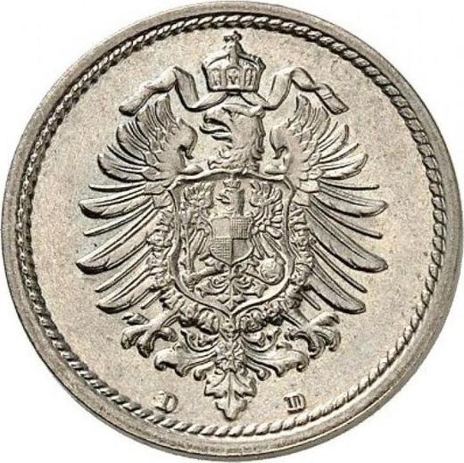 Rewers monety - 5 fenigów 1889 D "Typ 1874-1889" - cena  monety - Niemcy, Cesarstwo Niemieckie