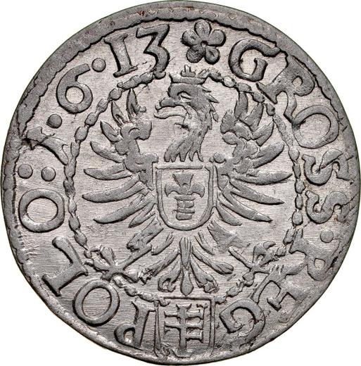 Реверс монеты - 1 грош 1613 года "Тип 1597-1627" - цена серебряной монеты - Польша, Сигизмунд III Ваза