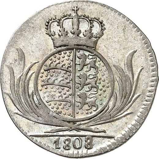Реверс монеты - 6 крейцеров 1808 года - цена серебряной монеты - Вюртемберг, Фридрих I Вильгельм