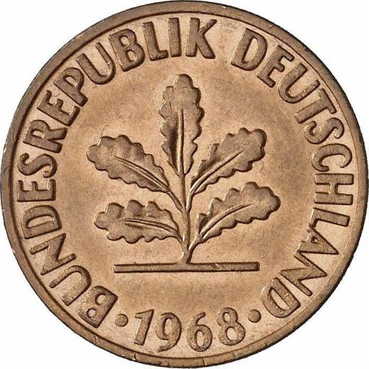 Реверс монеты - 2 пфеннига 1968 года F "Тип 1967-2001" - цена  монеты - Германия, ФРГ