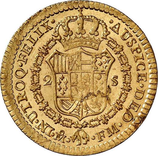 Реверс монеты - 2 эскудо 1798 года Mo FM - цена золотой монеты - Мексика, Карл IV