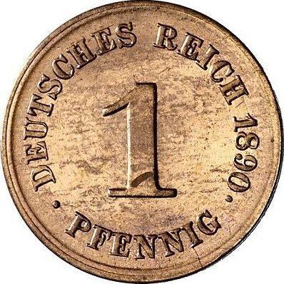 Аверс монеты - 1 пфенниг 1890 года F "Тип 1890-1916" - цена  монеты - Германия, Германская Империя