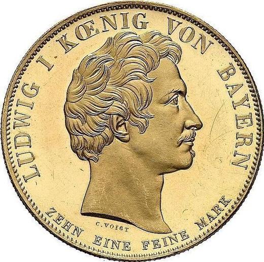 Аверс монеты - Талер 1835 года "Памятник королю Максимилиану" Золото - цена золотой монеты - Бавария, Людвиг I