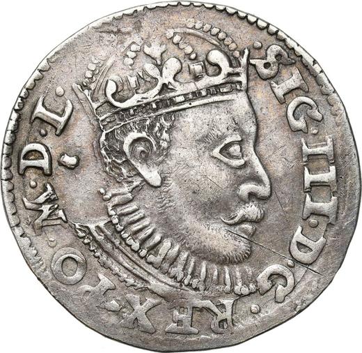 Аверс монеты - Трояк (3 гроша) 1588 года ID "Познаньский монетный двор" - цена серебряной монеты - Польша, Сигизмунд III Ваза