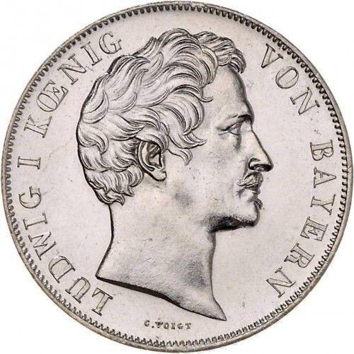Anverso 2 florines 1847 - valor de la moneda de plata - Baviera, Luis I