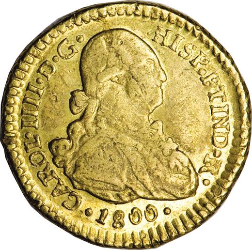 Anverso 1 escudo 1800 So DA - valor de la moneda de oro - Chile, Carlos IV